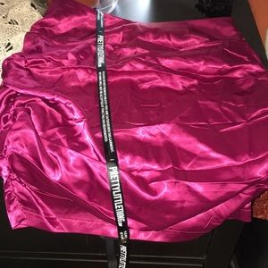 Cranberry Satin Rouche Skirt